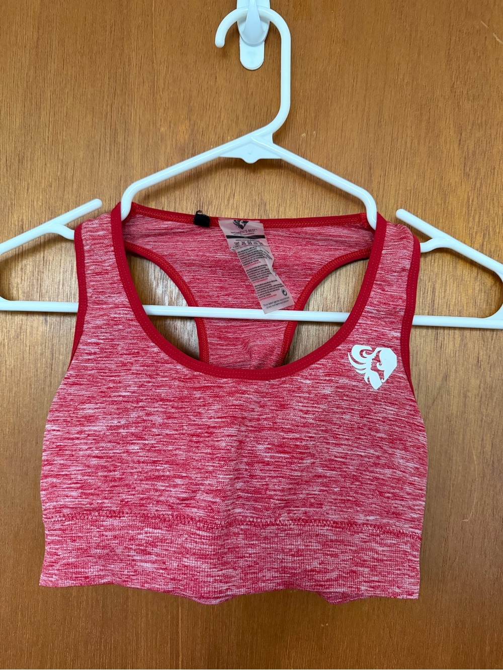 Women’s Best Heathered Red Racerback Sports Bra Top